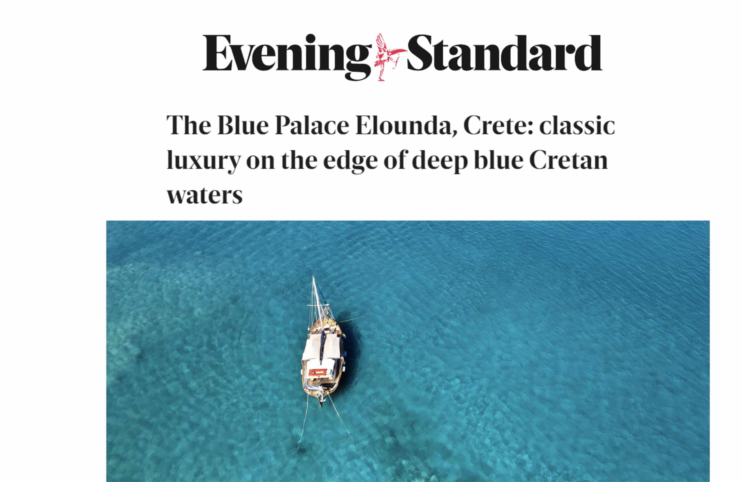 Classic Luxury On The Edge Of Deep Blue Cretan Waters By Mary Lussiana In Evening Standard